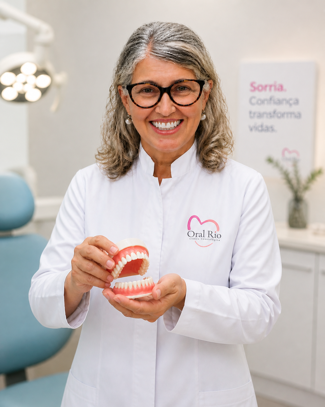 Dra. Neiva Maria no consultório da Oral Rio